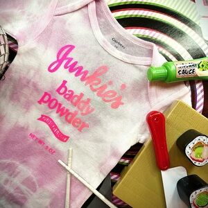 Pink Tie Dye Graphic Long Sleeve Onesie Junkies baddy powder 12M